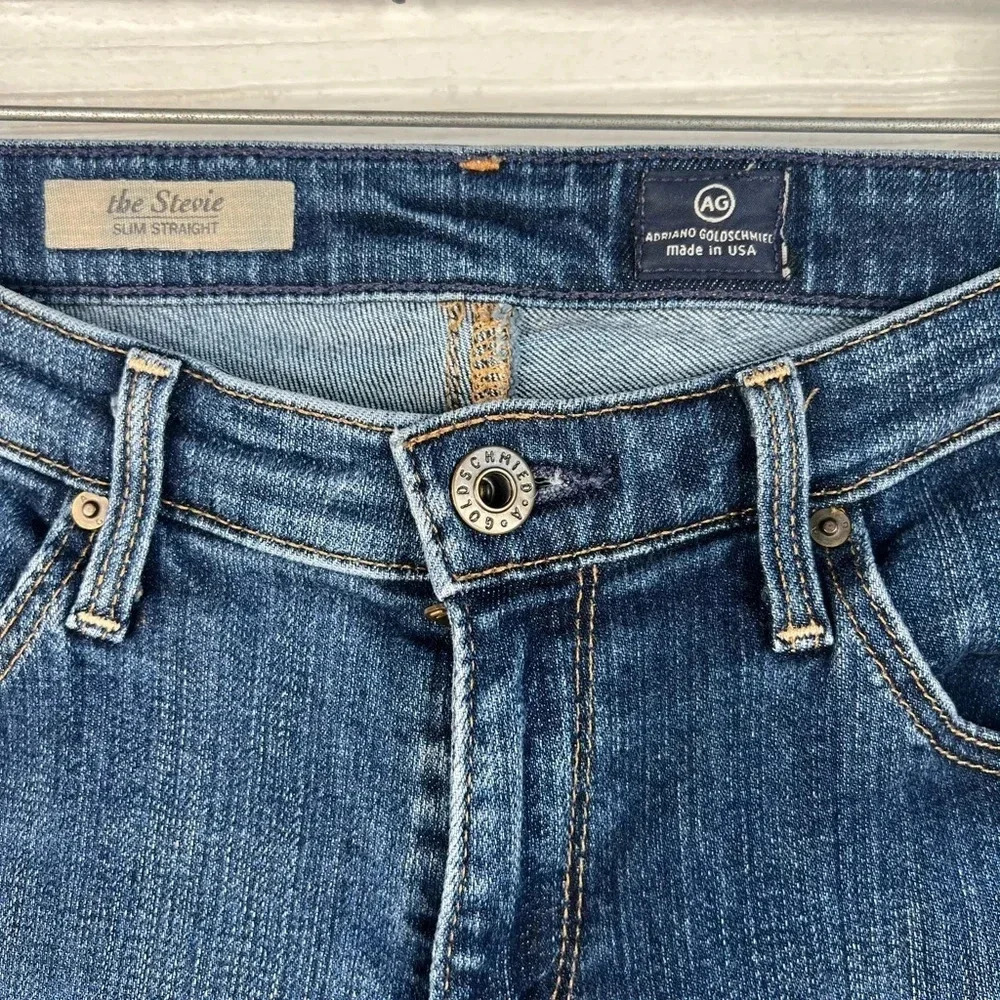 ⭐️AG Adriano Goldschmied The Stevie Slim Straight Jeans Distressed 29R - Picture 4 of 12